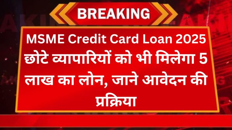 MSME Credit Card Loan 2025